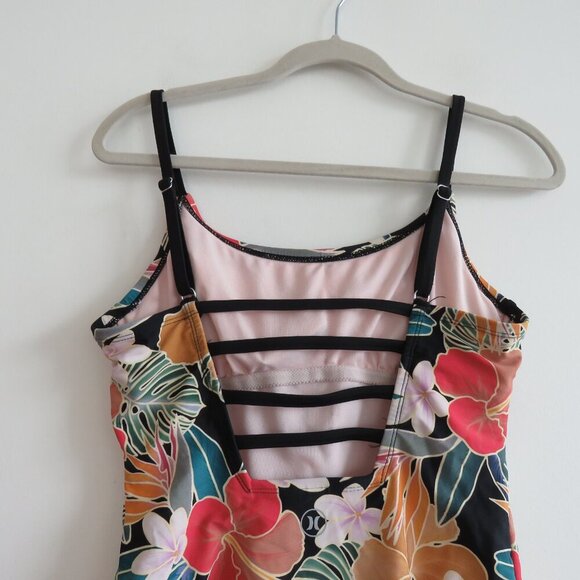 HURLEY Hawaiian Floral UPF 50+ Stretch Midweight One Piece Swimsuit - Size L - Picture 10 of 15